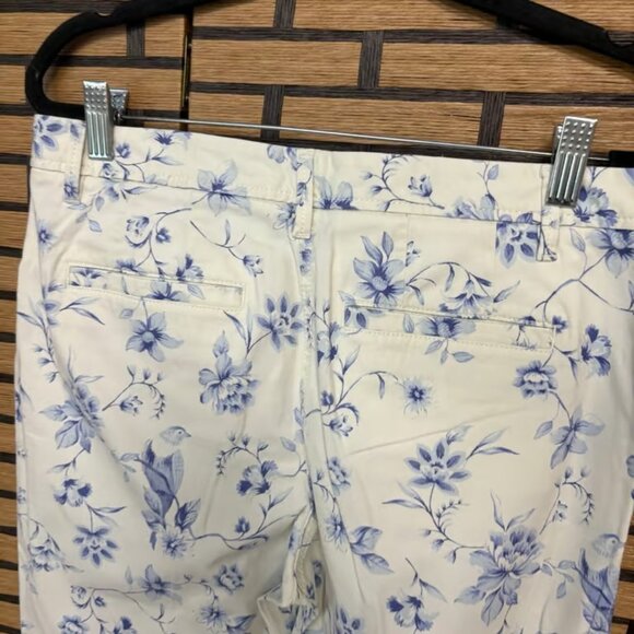 Talbots White And Blue Floral Relaxed Chinos Size 2 - Picture 5 of 7